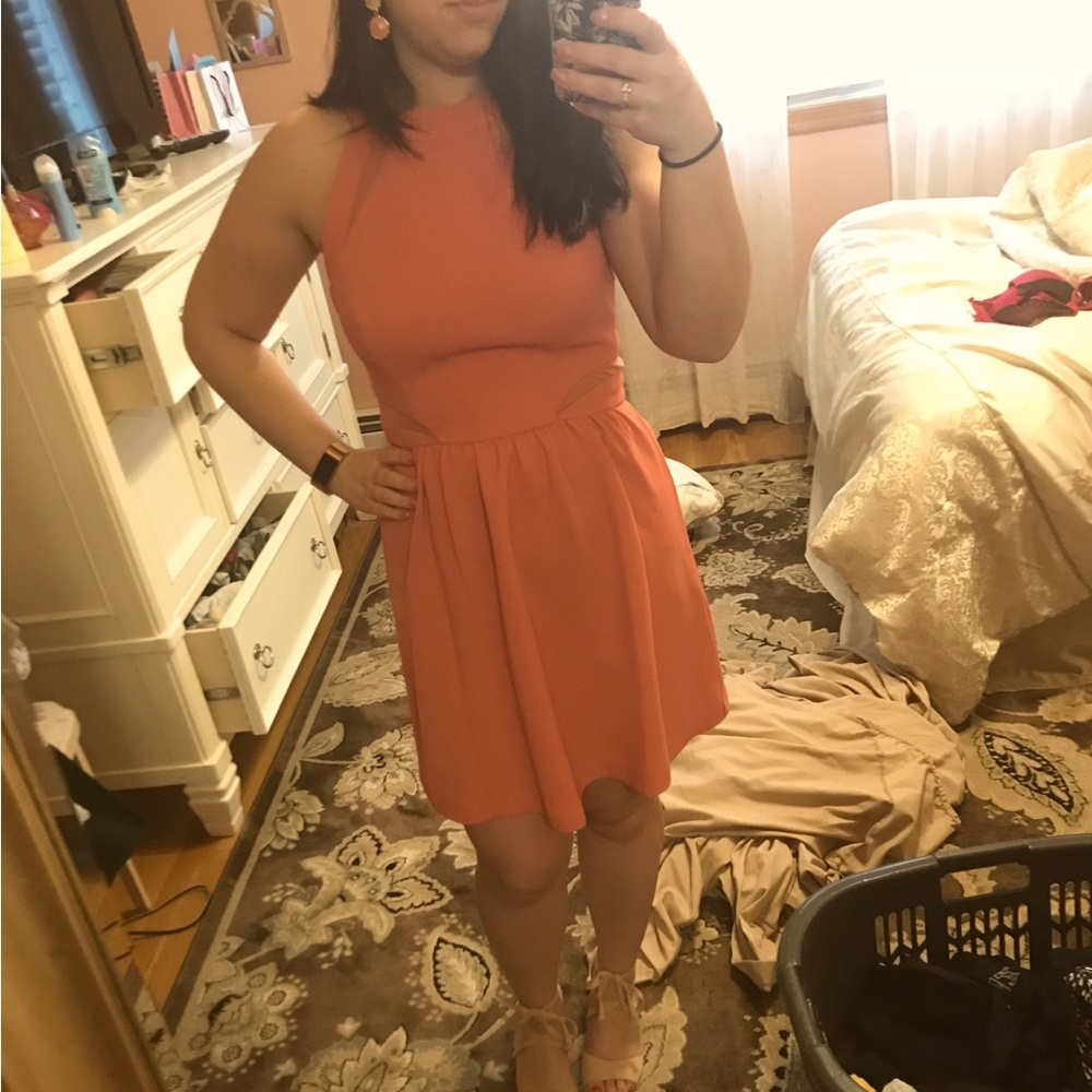 BCBGeneration peach high neck mini dress